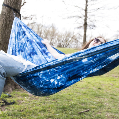 ® Craft-Dyed™ Recycled Polyester Travel Hammock, 1 Person Navy Blue, Size 108" L X 56" W