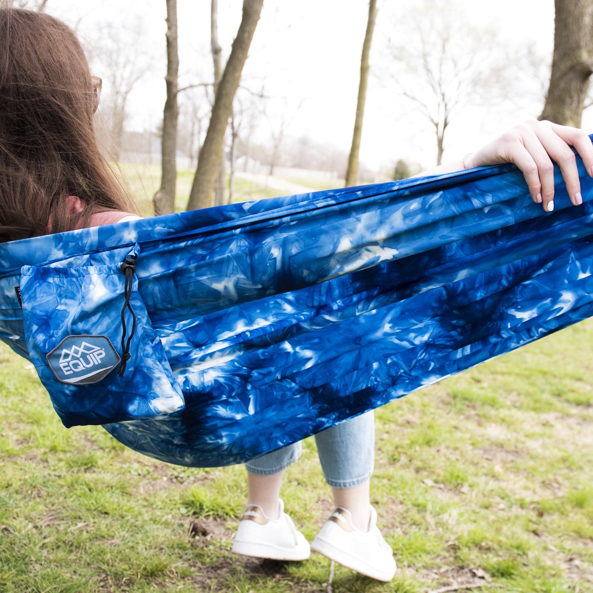 ® Craft-Dyed™ Recycled Polyester Travel Hammock, 1 Person Navy Blue, Size 108" L X 56" W